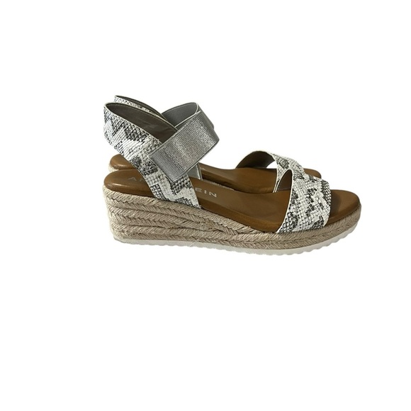 Wedge Sandal Anne Klein Cait  Snakeskin Pattern. Size 7.5 - Picture 3 of 13